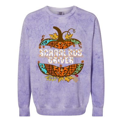 School Bus Driver Thankful Grateful Blessed Fall Pumpkin Gift Colorblast Crewneck Sweatshirt