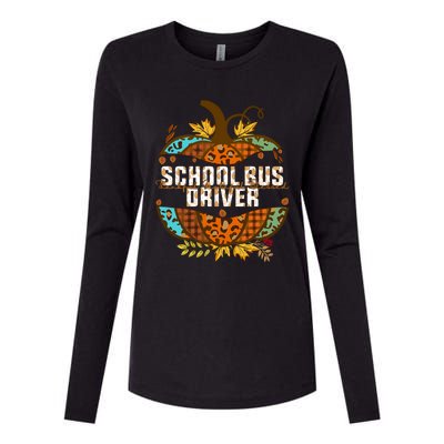 School Bus Driver Thankful Grateful Blessed Fall Pumpkin Gift Womens Cotton Relaxed Long Sleeve T-Shirt