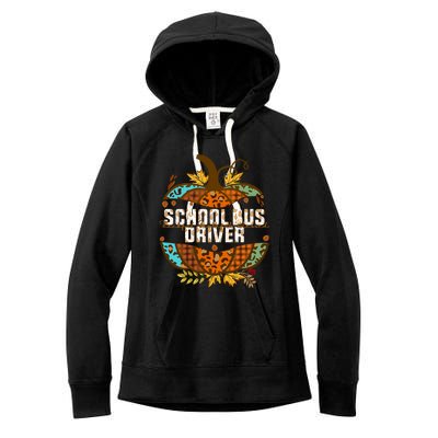 School Bus Driver Thankful Grateful Blessed Fall Pumpkin Gift Women's Fleece Hoodie