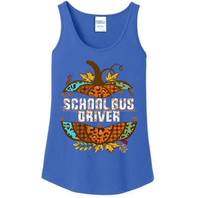 School Bus Driver Thankful Grateful Blessed Fall Pumpkin Gift Ladies Essential Tank