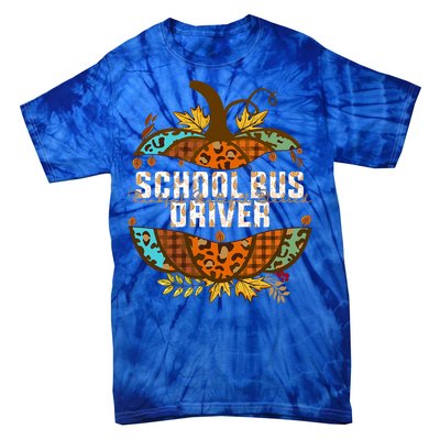 School Bus Driver Thankful Grateful Blessed Fall Pumpkin Gift Tie-Dye T-Shirt