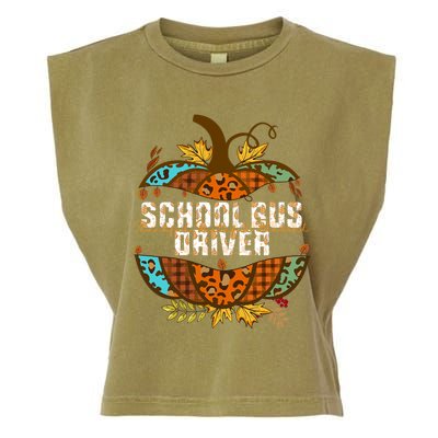 School Bus Driver Thankful Grateful Blessed Fall Pumpkin Gift Garment-Dyed Women's Muscle Tee