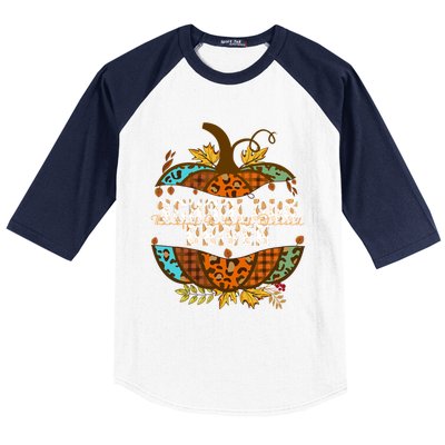 School Bus Driver Thankful Grateful Blessed Fall Pumpkin Gift Baseball Sleeve Shirt