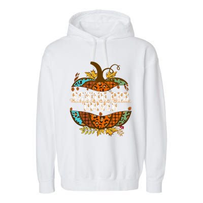 School Bus Driver Thankful Grateful Blessed Fall Pumpkin Gift Garment-Dyed Fleece Hoodie