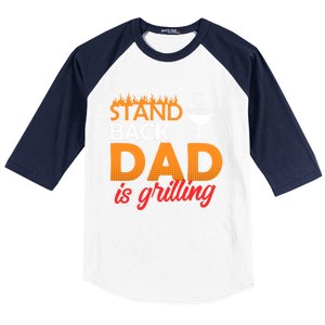 Step Back Dad Grills Father Grill Saying Grill Gift Baseball Sleeve Shirt