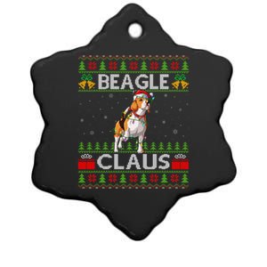 Santa Beagle Dog Xmas Lighting Ugly Beagle Christmas Gift Ceramic Star Ornament