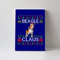 Santa Beagle Dog Xmas Lighting Ugly Beagle Christmas Gift Canvas