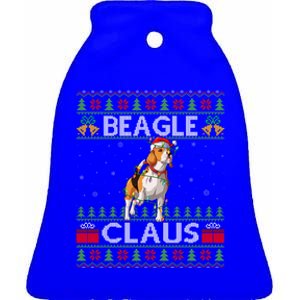 Santa Beagle Dog Xmas Lighting Ugly Beagle Christmas Gift Ceramic Bell Ornament