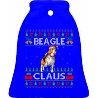 Santa Beagle Dog Xmas Lighting Ugly Beagle Christmas Gift Ceramic Bell Ornament