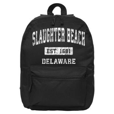 Slaughter Beach Delaware De Vintage Sports Established 16 in Basic Backpack