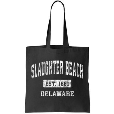 Slaughter Beach Delaware De Vintage Sports Established Tote Bag