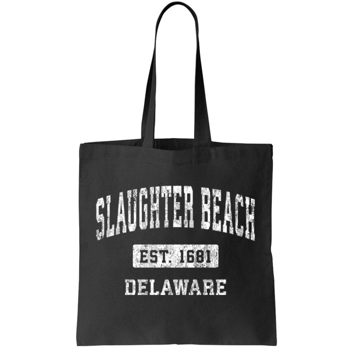 Slaughter Beach Delaware De Vintage Sports Established Tote Bag