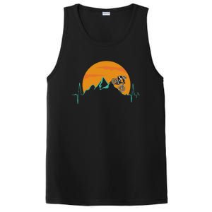 Sunset Biker Downhill Mtb Biking Mountain Bike Heartbeat Meaningful Gift PosiCharge Competitor Tank