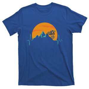 Sunset Biker Downhill Mtb Biking Mountain Bike Heartbeat Meaningful Gift T-Shirt