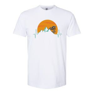 Sunset Biker Downhill Mtb Biking Mountain Bike Heartbeat Meaningful Gift Softstyle CVC T-Shirt