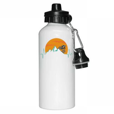 Sunset Biker Downhill Mtb Biking Mountain Bike Heartbeat Meaningful Gift Aluminum Water Bottle