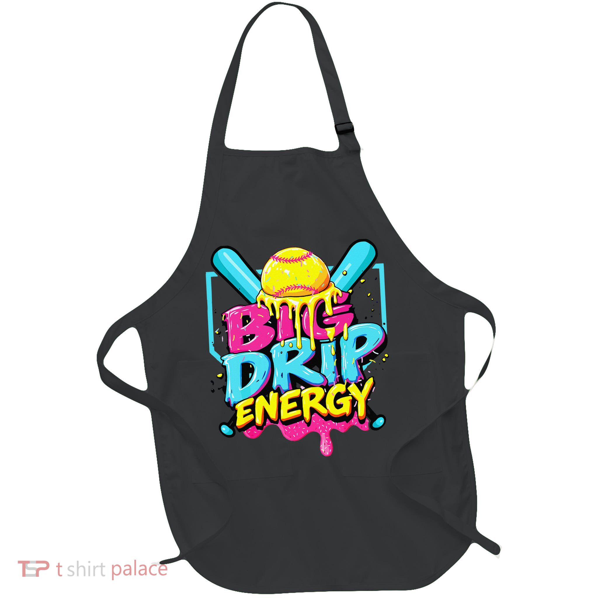 Softball Big Drip Energy Ice Cream Dripping Softball Apron