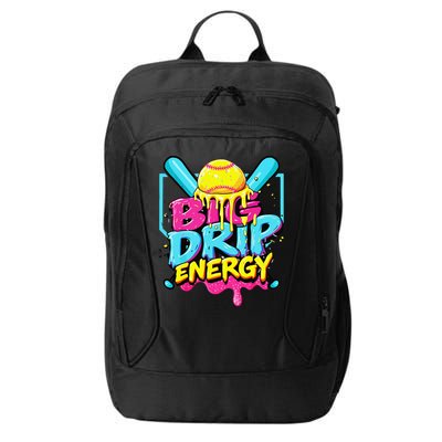 Softball Big Drip Energy Ice Cream Dripping Softball City Backpack