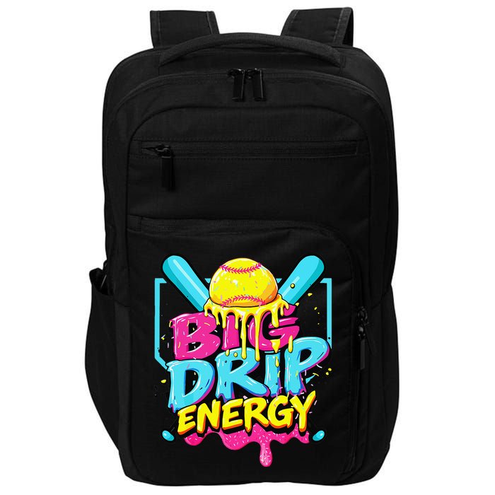 Softball Big Drip Energy Ice Cream Dripping Softball Impact Tech Backpack