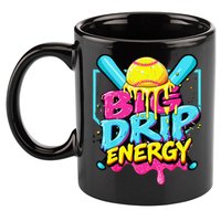 Softball Big Drip Energy Ice Cream Dripping Softball 11oz C Handle Ceramic Mug