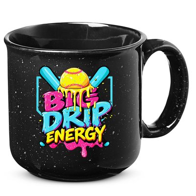 Softball Big Drip Energy Ice Cream Dripping Softball 15oz Campfire Ceramic Mug