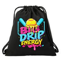 Softball Big Drip Energy Ice Cream Dripping Softball Drawstring Bag