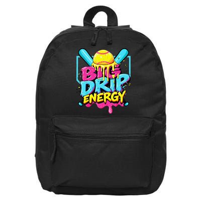 Softball Big Drip Energy Ice Cream Dripping Softball 16 in Basic Backpack