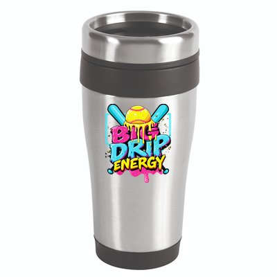 Softball Big Drip Energy Ice Cream Dripping Softball 16oz Travel Tumbler