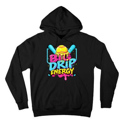 Softball Big Drip Energy Ice Cream Dripping Softball Tall Hoodie