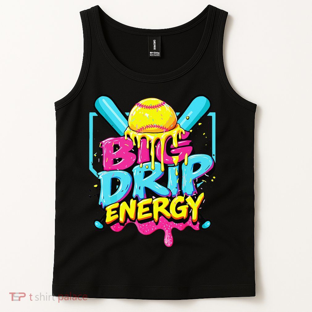 Softball Big Drip Energy Ice Cream Dripping Softball Tank Top