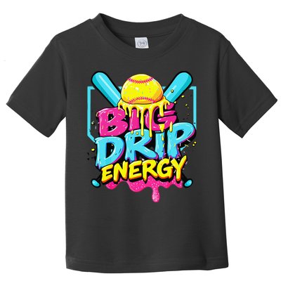 Softball Big Drip Energy Ice Cream Dripping Softball Toddler T-Shirt