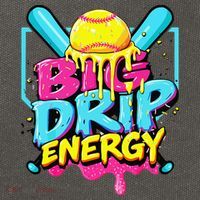 Softball Big Drip Energy Ice Cream Dripping Softball Cotton Canvas Backpack