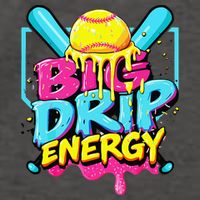 Softball Big Drip Energy Ice Cream Dripping Softball Vector Backpack