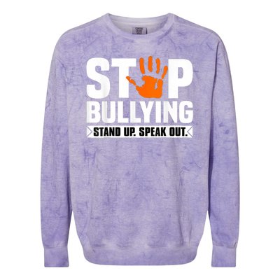 Stop Bullying Design Orange Stand Up Speak Out Unity Day Colorblast Crewneck Sweatshirt