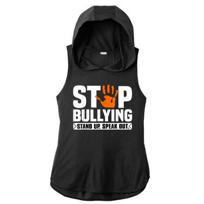 Stop Bullying Design Orange Stand Up Speak Out Unity Day Ladies PosiCharge Tri-Blend Wicking Draft Hoodie Tank