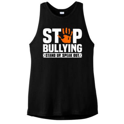 Stop Bullying Design Orange Stand Up Speak Out Unity Day Ladies PosiCharge Tri-Blend Wicking Tank