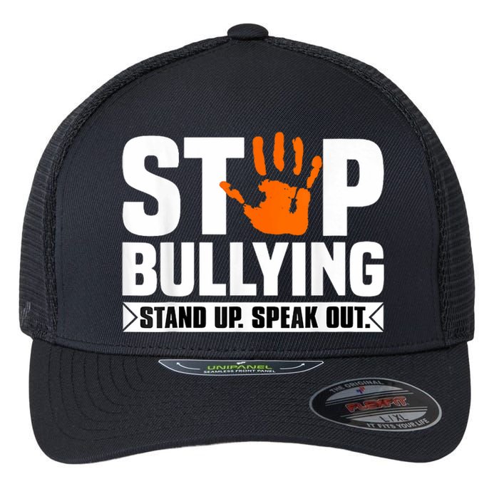 Stop Bullying Design Orange Stand Up Speak Out Unity Day Flexfit Unipanel Trucker Cap