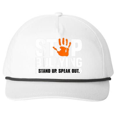 Stop Bullying Design Orange Stand Up Speak Out Unity Day Snapback Five-Panel Rope Hat