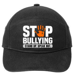 Stop Bullying Design Orange Stand Up Speak Out Unity Day 7-Panel Snapback Hat