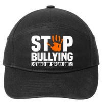 Stop Bullying Design Orange Stand Up Speak Out Unity Day 7-Panel Snapback Hat