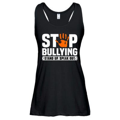 Stop Bullying Design Orange Stand Up Speak Out Unity Day Ladies Essential Flowy Tank