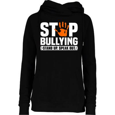 Stop Bullying Design Orange Stand Up Speak Out Unity Day Womens Funnel Neck Pullover Hood