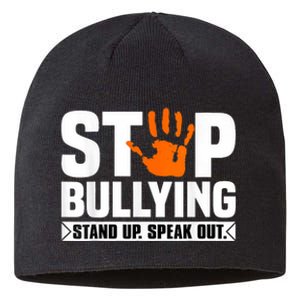 Stop Bullying Design Orange Stand Up Speak Out Unity Day Sustainable Beanie