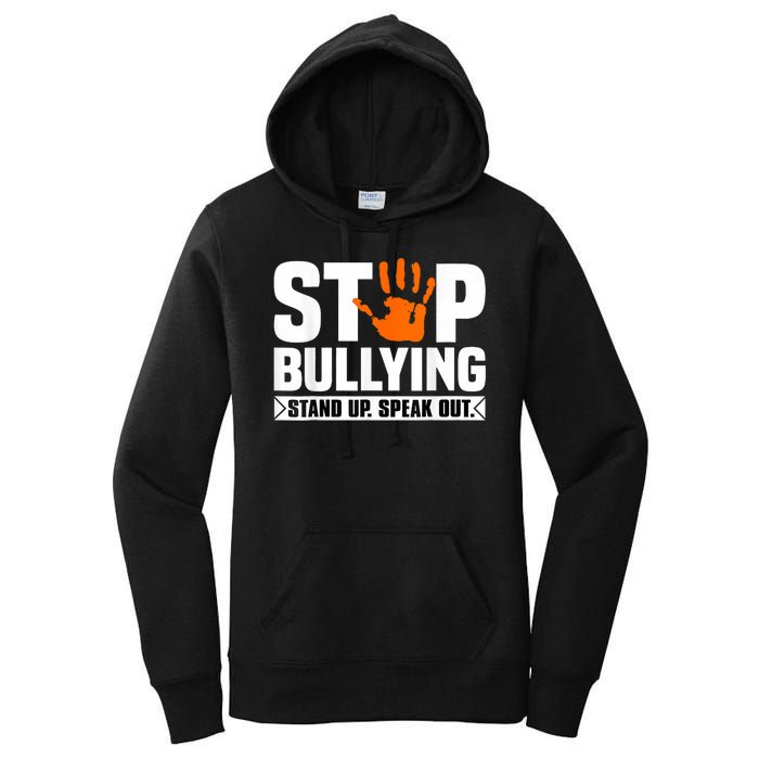 Stop Bullying Design Orange Stand Up Speak Out Unity Day Women's Pullover Hoodie