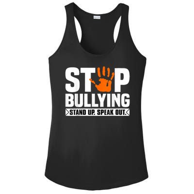 Stop Bullying Design Orange Stand Up Speak Out Unity Day Ladies PosiCharge Competitor Racerback Tank