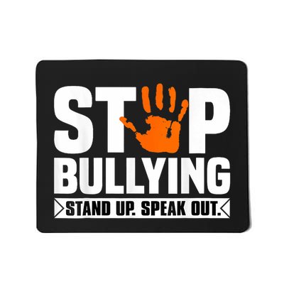 Stop Bullying Design Orange Stand Up Speak Out Unity Day Mousepad