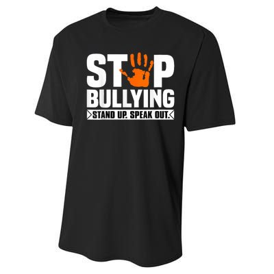 Stop Bullying Design Orange Stand Up Speak Out Unity Day Performance Sprint T-Shirt