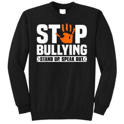 Stop Bullying Design Orange Stand Up Speak Out Unity Day Tall Sweatshirt