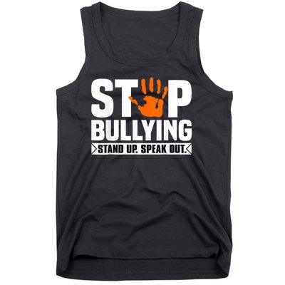 Stop Bullying Design Orange Stand Up Speak Out Unity Day Tank Top