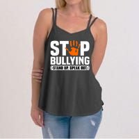 Stop Bullying Design Orange Stand Up Speak Out Unity Day Women's Strappy Tank